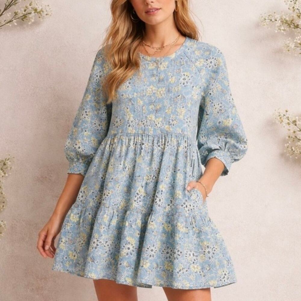 Anthropologie dRA Los Angeles Yara Eyelet Floral Dress